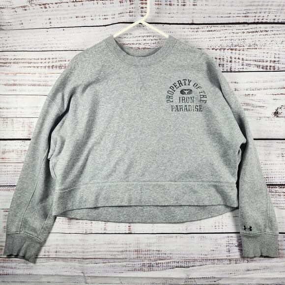 Under Armour Women’s Project Rock Iron Paradise Sweatshirt L Gray 1370546 - Picture 1 of 10